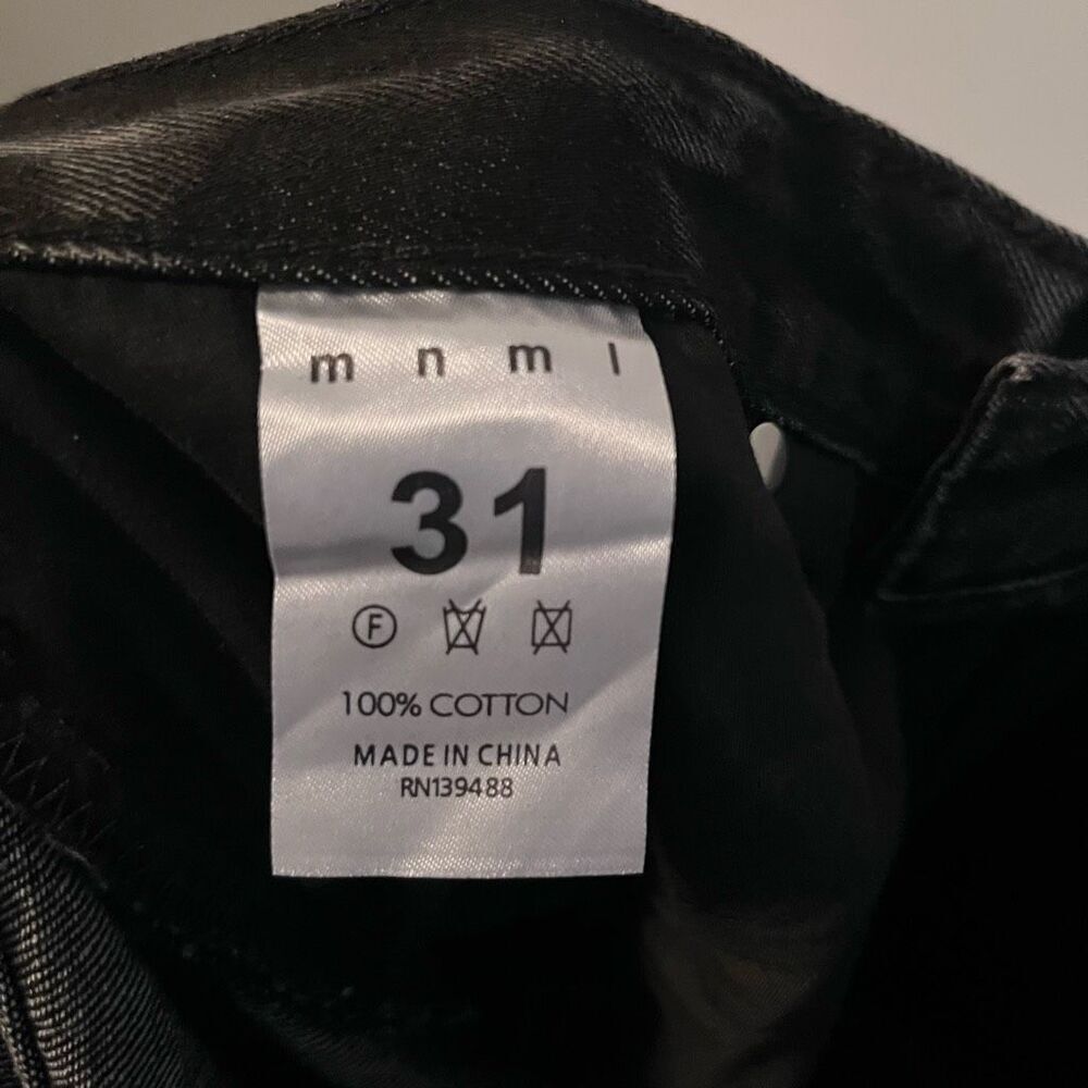 NWT mnml Men's D198 War Straight Denim Size 31 Distressed gray black denim - Picture 8 of 9